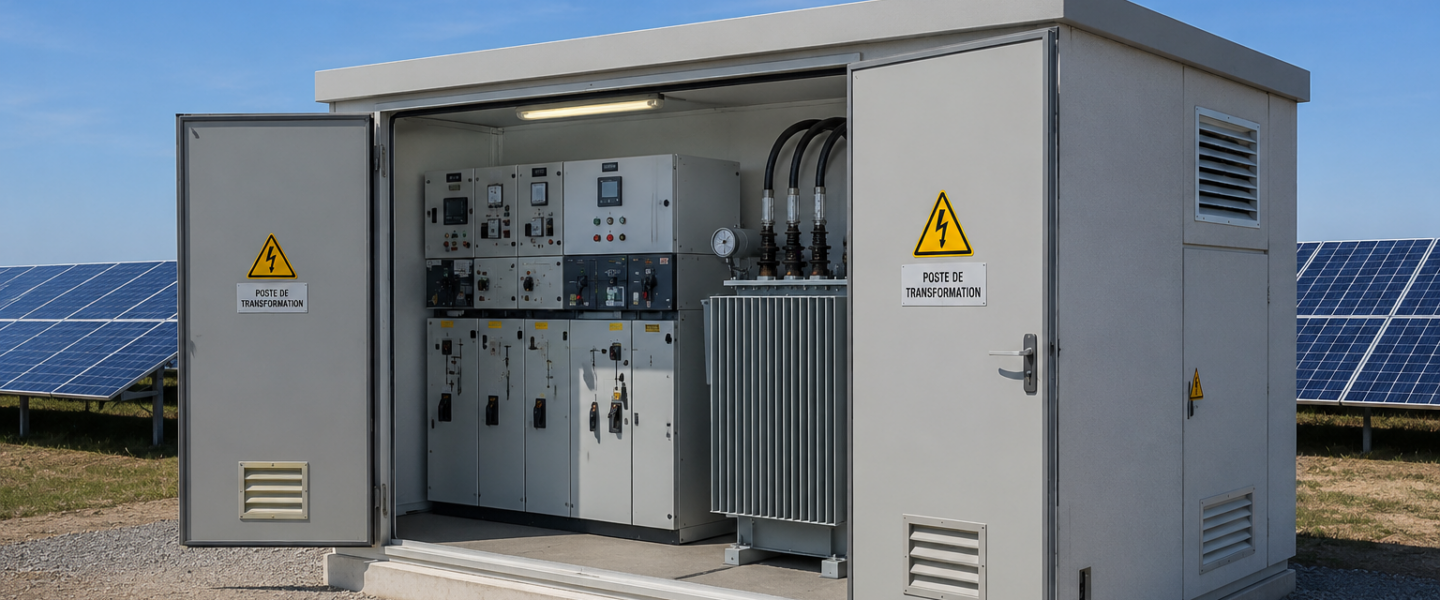 Poste électrique préfabriqué pour photovoltaïque